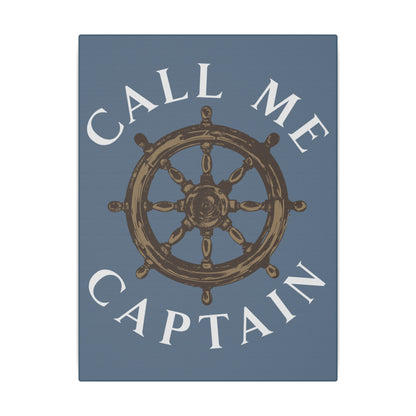 Call Me Captain Slate Blue Wall Canvas