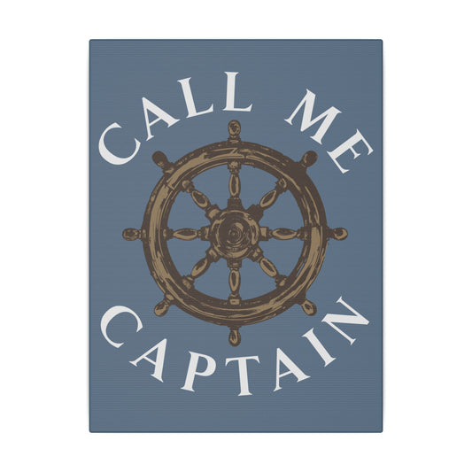 Call Me Captain Slate Blue Wall Canvas