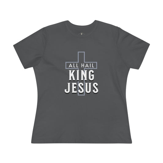 King Jesus Charcoal Womens T-Shirt