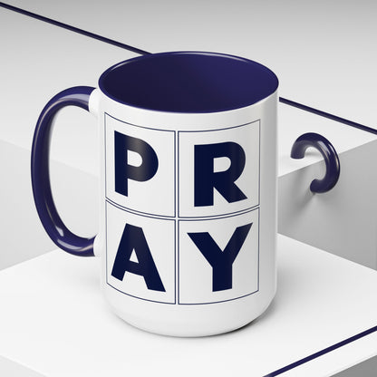 Pray Blue Accent Mug