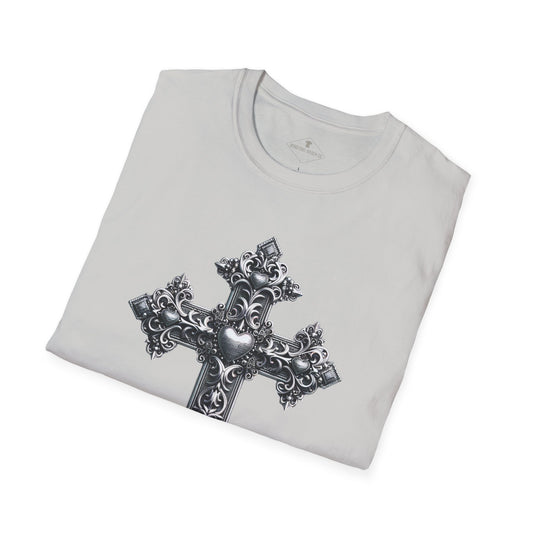Ornamental Cross Silver Grey T-Shirt