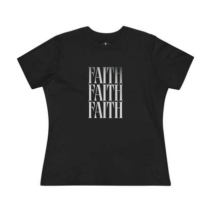 Faith Faded Black Womens T-Shirt