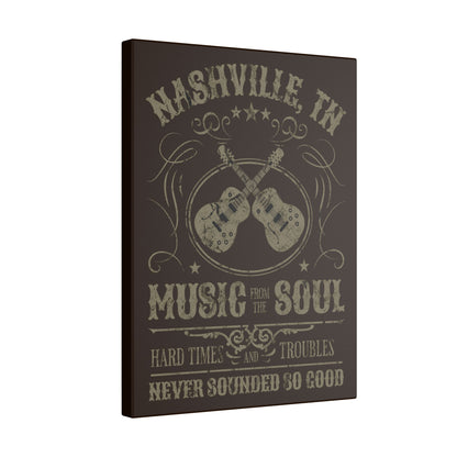 Nashville Guitars Brown Wall Canvas
