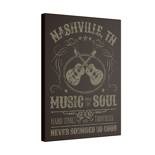 Nashville Guitars Brown Wall Canvas