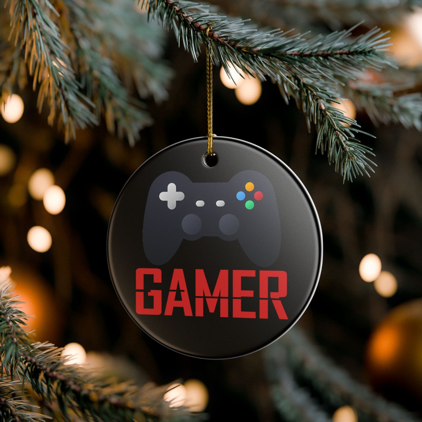 Gamer Ceramic Christmas Tree Ornament