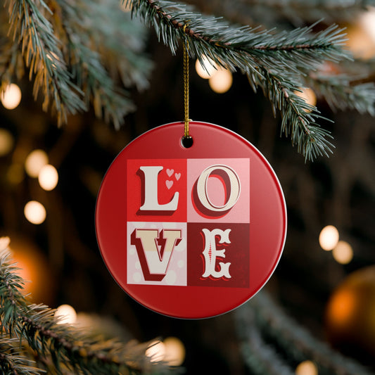 Love Blocks Christmas Tree Ornament