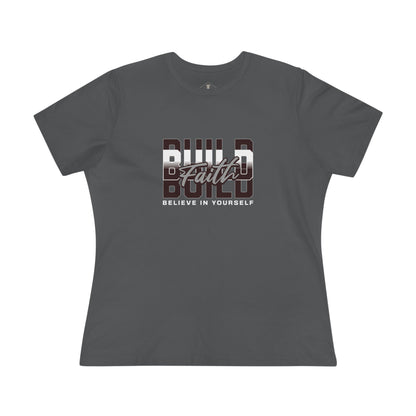 Build Faith Charcoal Womens T-Shirt