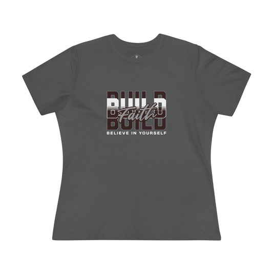 Build Faith Charcoal Womens T-Shirt