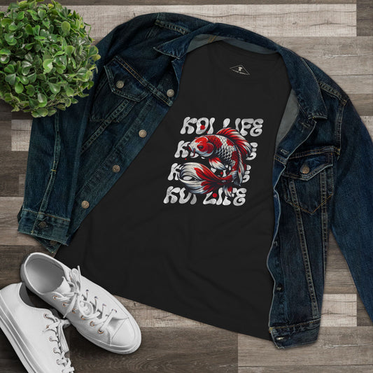 Koi Life Black Womens T-Shirt