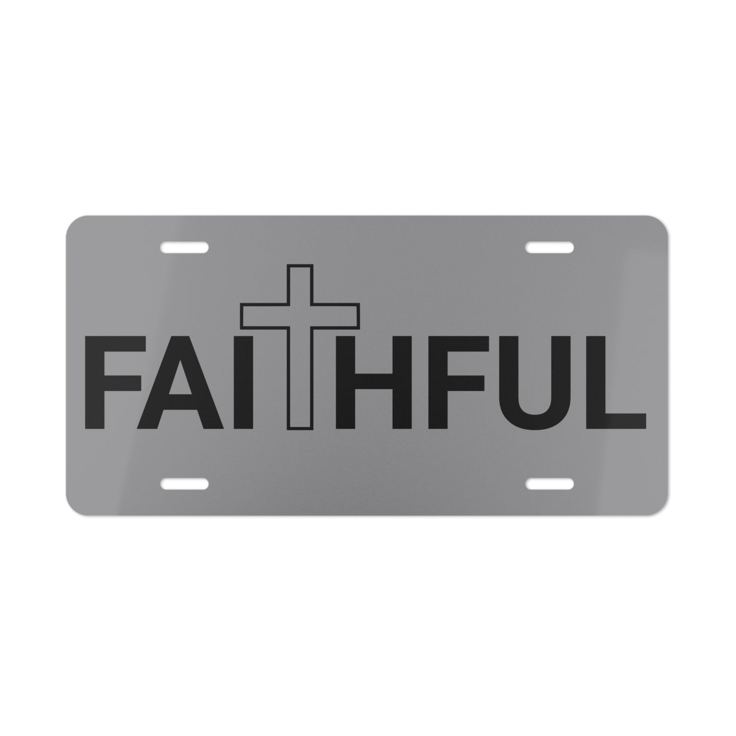 Faithful Grey Vanity License Plate