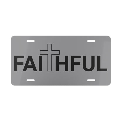 Faithful Grey Vanity License Plate