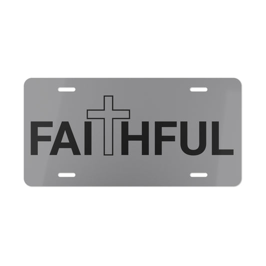 Faithful Grey Vanity License Plate