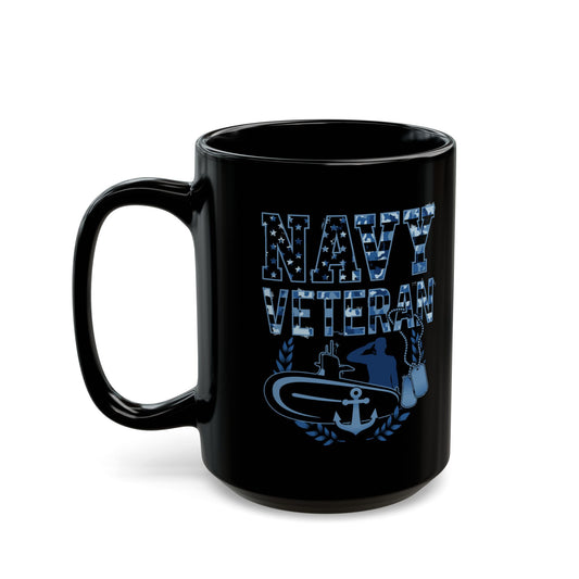 US Navy Veteran Black Mug