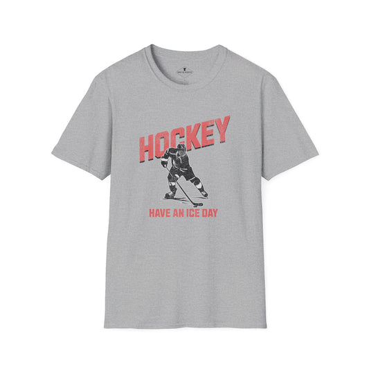 Hockey Have An Ice Day Grey T-Shirt