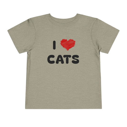 I Love Cats Grey Toddler T-Shirt