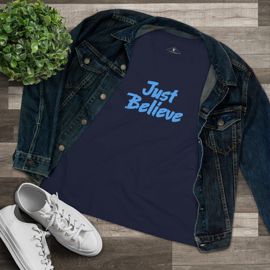 Just Believe Navy Womens T-Shirt