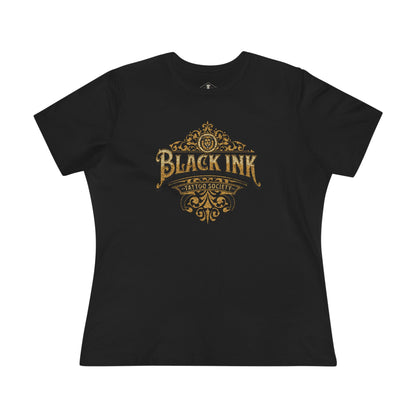 Black Ink Tattoo Society Black Womens T-Shirt