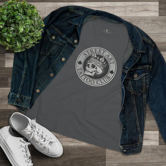 Street Art Tattoo Club Charcoal Womens T-Shirt