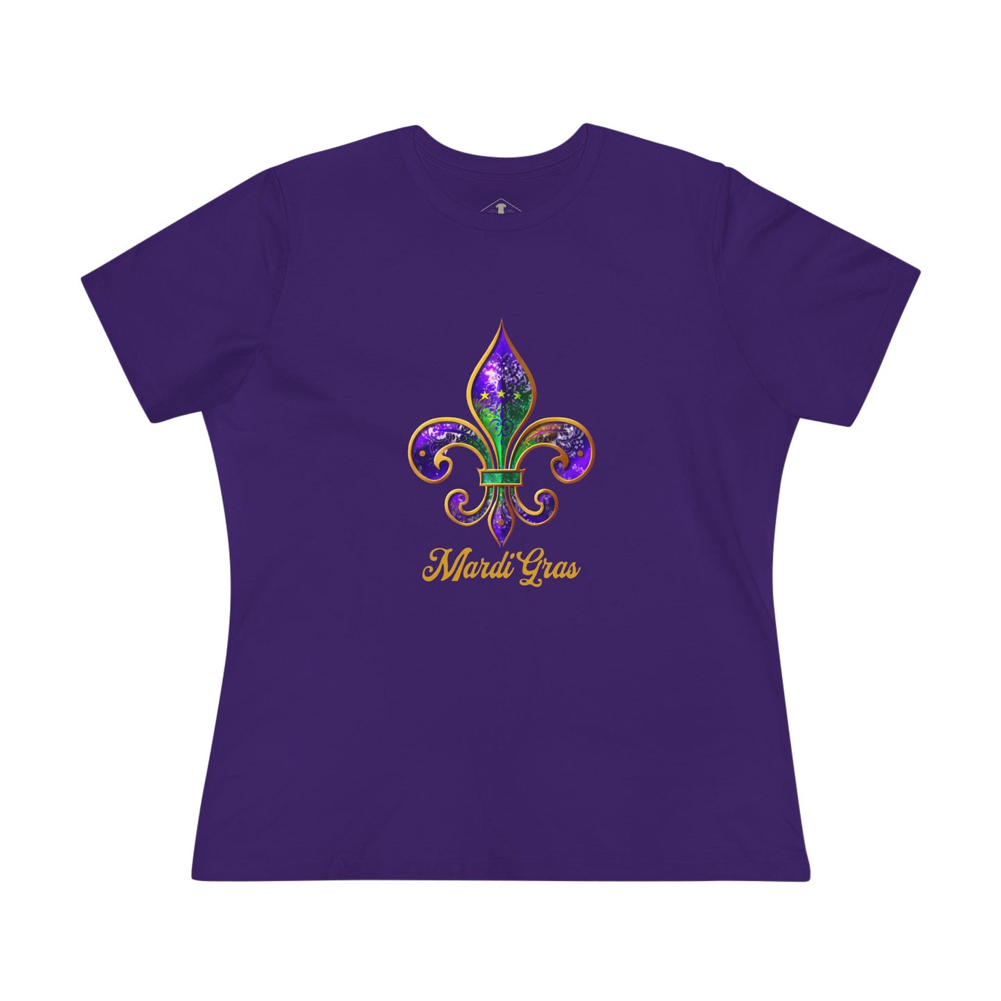 Mardi Gras Fleur De Lis Purple Womens T-Shirt