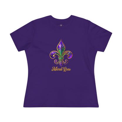 Mardi Gras Fleur De Lis Purple Womens T-Shirt