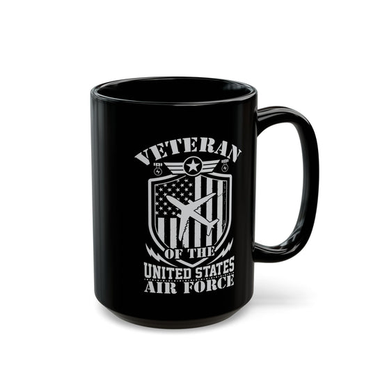 US Air Force Veteran Black Mug