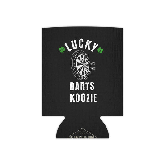 Lucky Darts Black Koozie Can Cooler