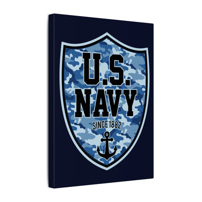 US Navy Camo Shield Blue Wall Canvas
