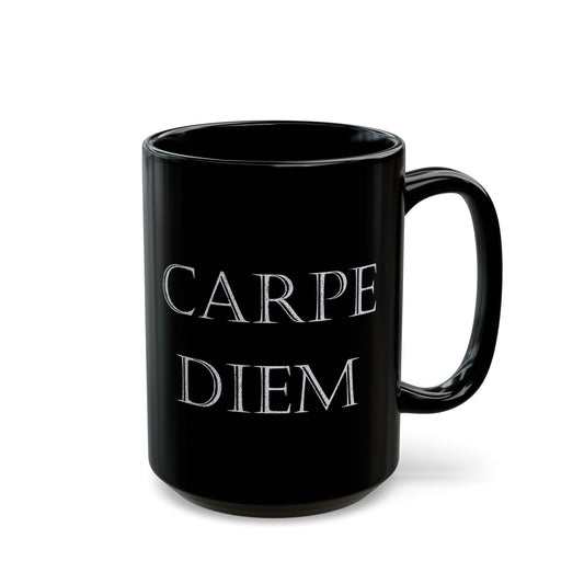 Carpe Diem Black Mug