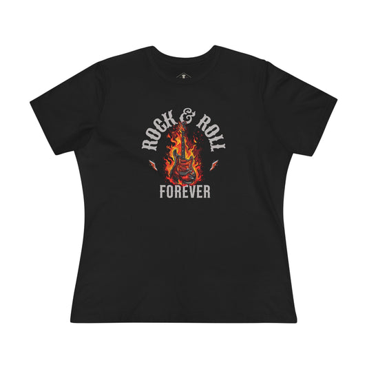 Rock & Roll Forever Black Womens T-Shirt