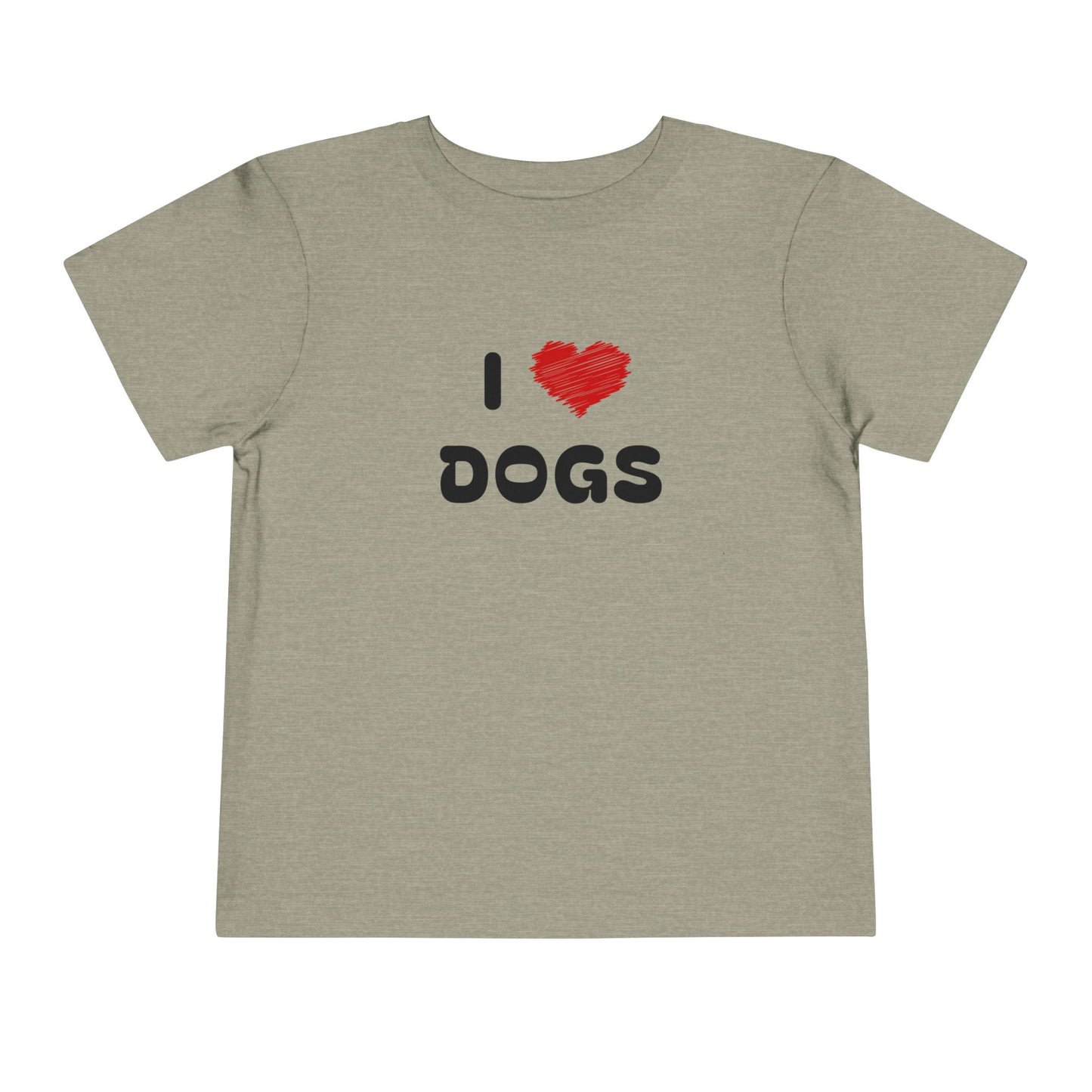I Love Dogs Grey Toddler T-Shirt