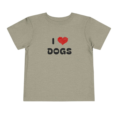 I Love Dogs Grey Toddler T-Shirt