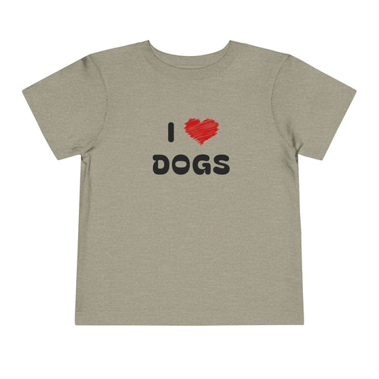 I Love Dogs Grey Toddler T-Shirt