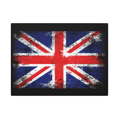 Union Jack UK Flag Black Wall Canvas