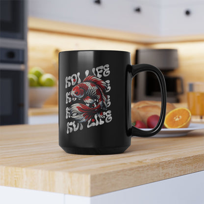 Koi Life Black Mug