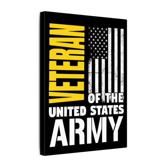 US Army Veteran Black Wall Canvas