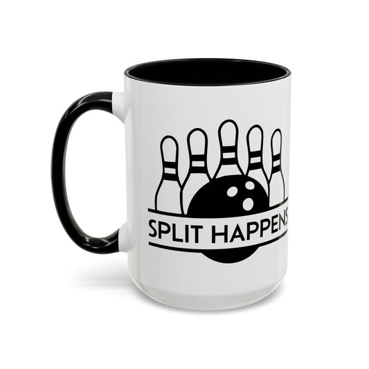 Split Happens Black Accent Mug