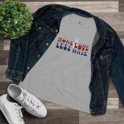 More Love Less Hate Grey Womens T-Shirt