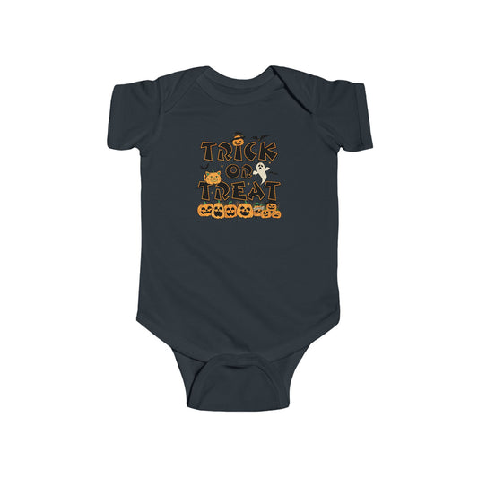 Trick Or Treat Halloween Black Baby Onesie