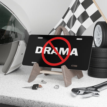 No Drama Black Vanity License Plate