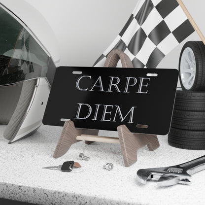 Carpe Diem Black Vanity License Plate