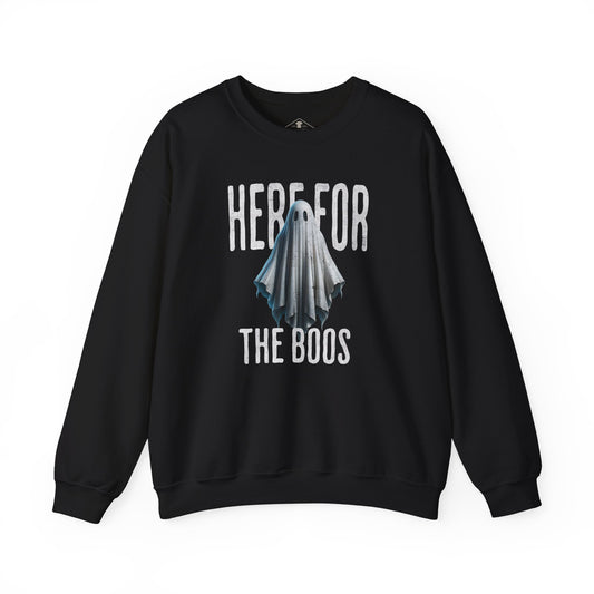 Here For The Boos Halloween Black Sweatshirt