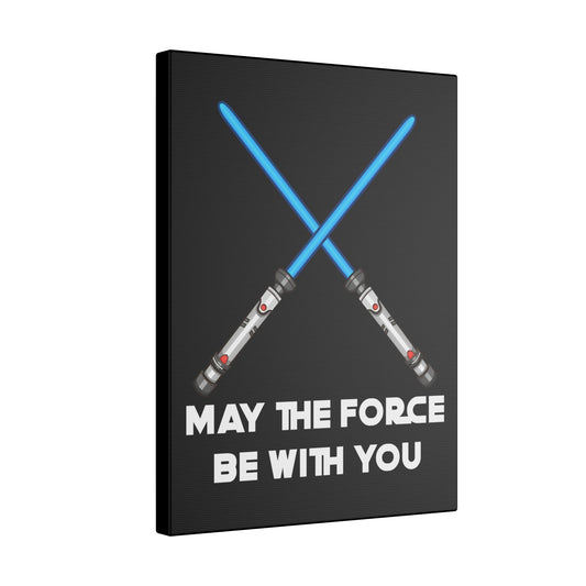 May The Force Be With You Black Wall Canvas
