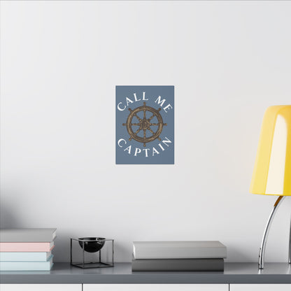 Call Me Captain Slate Blue Wall Canvas