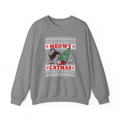 Meowy Catmas Christmas Grey Sweatshirt