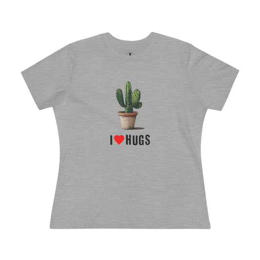 I Love Hugs Grey Womens T-Shirt