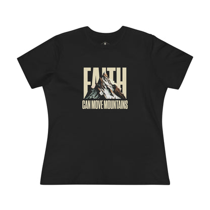 Faith Can Move Mountains Black Womens T-Shirt