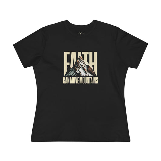 Faith Can Move Mountains Black Womens T-Shirt