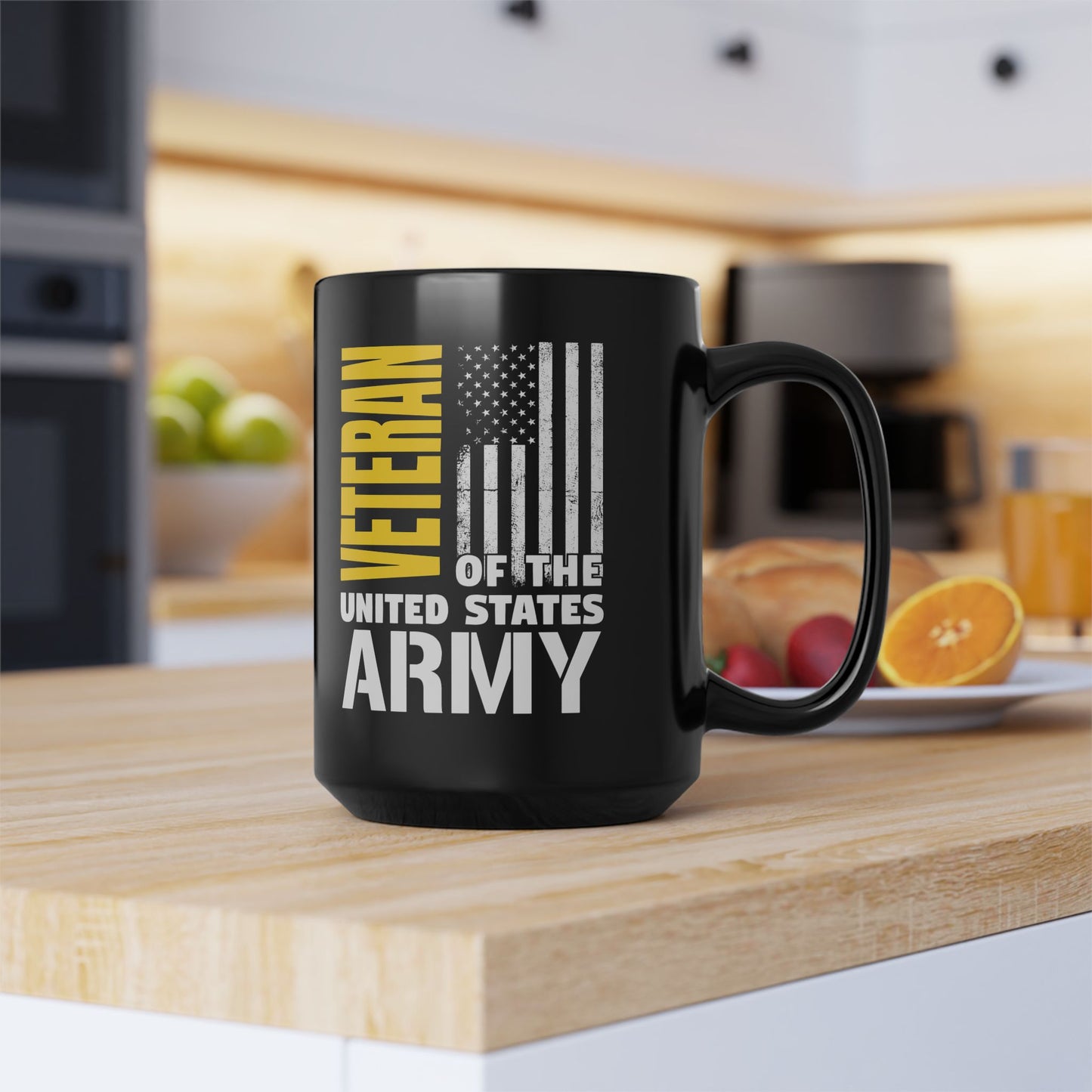 US Army Veteran Black Mug