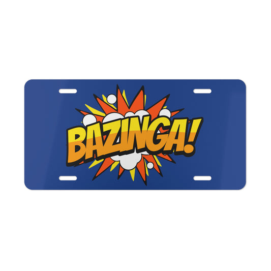 Bazinga Royal Blue Vanity License Plate
