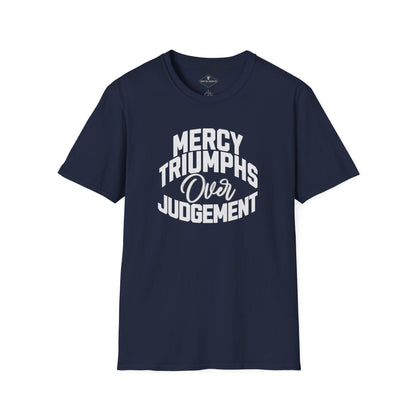 Mercy Triumphs Over Judgement Navy Blue T-Shirt